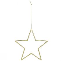 Artículo Adornos de estrellas con purpurina dorada, 18 cm, adornos navideños, estrellas doradas, 8 piezas