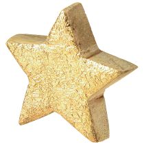 Artículo Estrellas decorativas de madera estrellas doradas madera de mango natural Ø5cm 12 uds