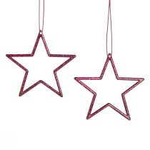 Artículo Estrellas decorativas poinsettias para colgar Berry Glitter 7,5cm 40uds