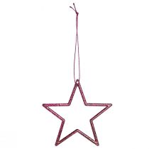 Artículo Estrellas navideñas con purpurina para colgar en purpurina de bayas, juego de 40, 7,5 cm - Adornos festivos para árbol de Navidad y ventana