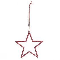 Artículo Estrellas navideñas rojas para colgar: decoración brillante para el árbol y la habitación, juego de 40, 7,5 cm