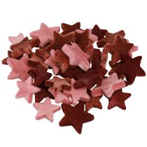 Artículo Estrellas decorativas flocadas Marrón Burdeos 4/5cm 40uds