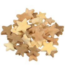 Artículo Estrellas decorativas flocadas para decoración dispersa, color amarillo marrón, Ø4/5cm, 40 unidades