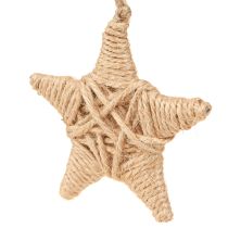 Artículo Estrellas decorativas para colgar rafia cáñamo árbol decoración 7,5cm 8 piezas