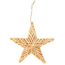 Artículo Estrellas decorativas de ratán colgantes de 19 cm, juego de 3 piezas, decoración navideña