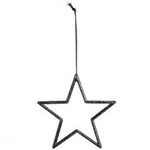 Artículo Estrellas colgantes brillantes, negras, navideñas, Ø7,5 cm, juego de 40 para decoración festiva