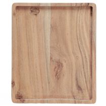 Artículo Bandeja decorativa madera de acacia rectangular natural 30×25cm