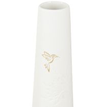 Artículo Bandeja Decorativa Madera Mini Jarrones Cerámica Oro Blanco 35x14cm