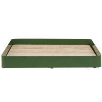 Artículo Bandeja decorativa de metal cuadrada base de madera verde 25,5×25,5cm