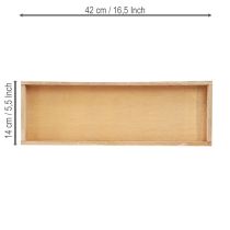 Artículo Bandeja decorativa bandeja oblonga de madera natural 42×14×3cm 3ud