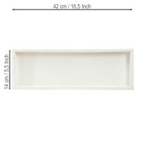 Artículo Bandeja decorativa bandeja oblonga de madera blanca shabby 42×14×3cm 3ud
