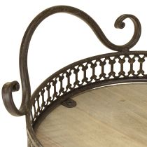 Artículo Bandeja decorativa ovalada 23cm x 17,5cm x 7,5cm marrón