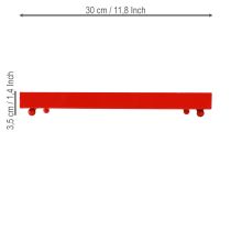 Artículo Bandeja decorativa rectangular de metal rojo con patas 30×15cm