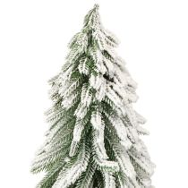 Artículo Árbol de Navidad decorativo con base nevada y corteza Ø20cm H50cm