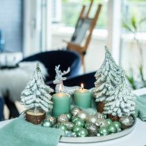 Árbol de Navidad decorativo, decoración de invierno, abeto con nieve Al. 19 cm