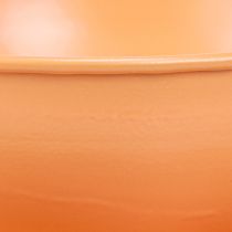 Artículo Taza decorativa de Ø16cm de diámetro y 9cm de alto con placa metálica, color naranja, 2 unidades.