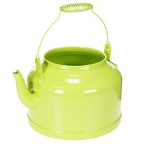Artículo Tetera decorativa de metal, verde manzana - maceta - Ø20cm H15cm - decoración versátil para el jardín e idea de regalo