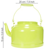 Artículo Tetera decorativa de metal, verde manzana - maceta - Ø20cm H15cm - decoración versátil para el jardín e idea de regalo