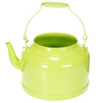 Artículo Tetera decorativa de metal, verde manzana - maceta - Ø20cm H15cm - decoración versátil para el jardín e idea de regalo