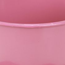 Artículo Taza de té decorativa taza de metal con plato rosa Ø12 H10cm 8 piezas