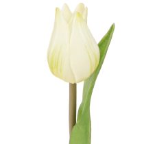 Artículo Tulipanes decorativos Flores artificiales Blanco Crema 20cm 6 uds
