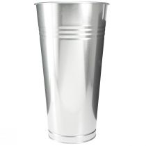 Artículo Florero decorativo florero de suelo cónico de metal plateado Al. 49 cm 18 L