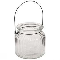 Artículo Florero decorativo retro mango de linterna de vidrio Ø10cm H10cm 2ud