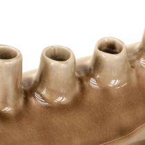 Artículo Jarrón decorativo de cerámica con forma de barco, color marrón, 23 x 8,5 cm, alto 11 cm
