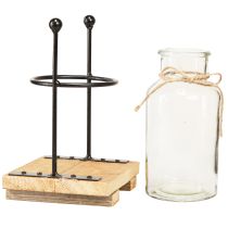 Artículo Jarrones decorativos jarrón botella cristal sobre base 12×12×20cm 4ud