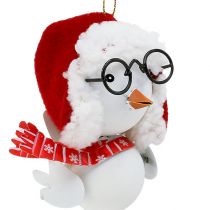 Artículo Pájaro decorativo con gorro rojo-blanco 10,5cm