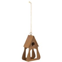 Artículo Casita para pájaros colgante decorativa, decoración de casita para pájaros color óxido, 17,5 cm