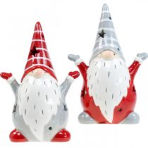 Artículo Portavelas Deco Gnomo Navidad H18cm 2pcs