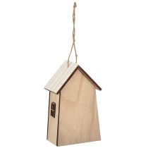 Artículo Decoración para casita de pájaros colgante blanco natural 14,5cm 2uds
