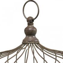 Artículo Corona de metal con gancho Ø20cm H17cm Marrón