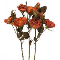 Deco ramo de rosas flores artificiales ramo de rosas naranja 45cm 3pcs