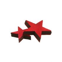 Estrellas de madera esparcidas rojas 3-5cm 72pcs