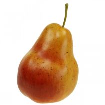 Deco pera amarillo rojo, deco fruta, muñeco de comida 12,5 cm