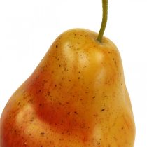 Deco pera amarillo rojo, deco fruta, muñeco de comida 12,5 cm