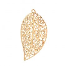 Artículo Hojas decorativas para colgar decoración de metal dorado 5,5cm 24 piezas