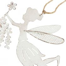 Artículo Hada decorativa decoración de ventana primavera metal elfo blanco 15×10cm 2 piezas