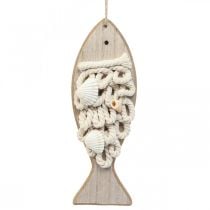Deco pez colgante pez de madera decoración marítima madera 6.5×19.5cm