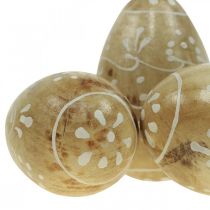 Huevos de madera, huevos decorativos, huevos de Pascua de madera de mango 8×5cm 6pcs