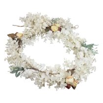 Artículo Guirnalda decorativa guirnalda de plantas eucalipto rosas artificiales aspecto seco 170 cm blanqueadas