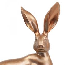Deco conejito dorado sentado par de conejitos de pascua Al.30,5 cm 2 uds.