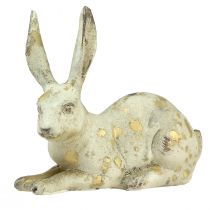 Artículo Conejos decorativos sentados de pie oro blanco Al.12,5x16,5cm 2 piezas