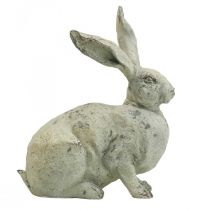Conejo decorativo aspecto de piedra sentada decoración de jardín H30cm 2pcs