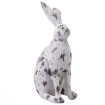 Artículo Conejitos decorativos blanco vintage aspecto madera Pascua Al. 14,5/24,5 cm 2 unidades