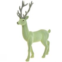 Artículo Figura navideña decorativa de reno y ciervo verde gris Al. 37 cm