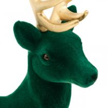 Artículo Deco ciervo de pie verde dorado decoración navideña figura 40cm