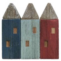 Deco Casas de Madera Shabby Chic Marine Deco H14cm 3pcs